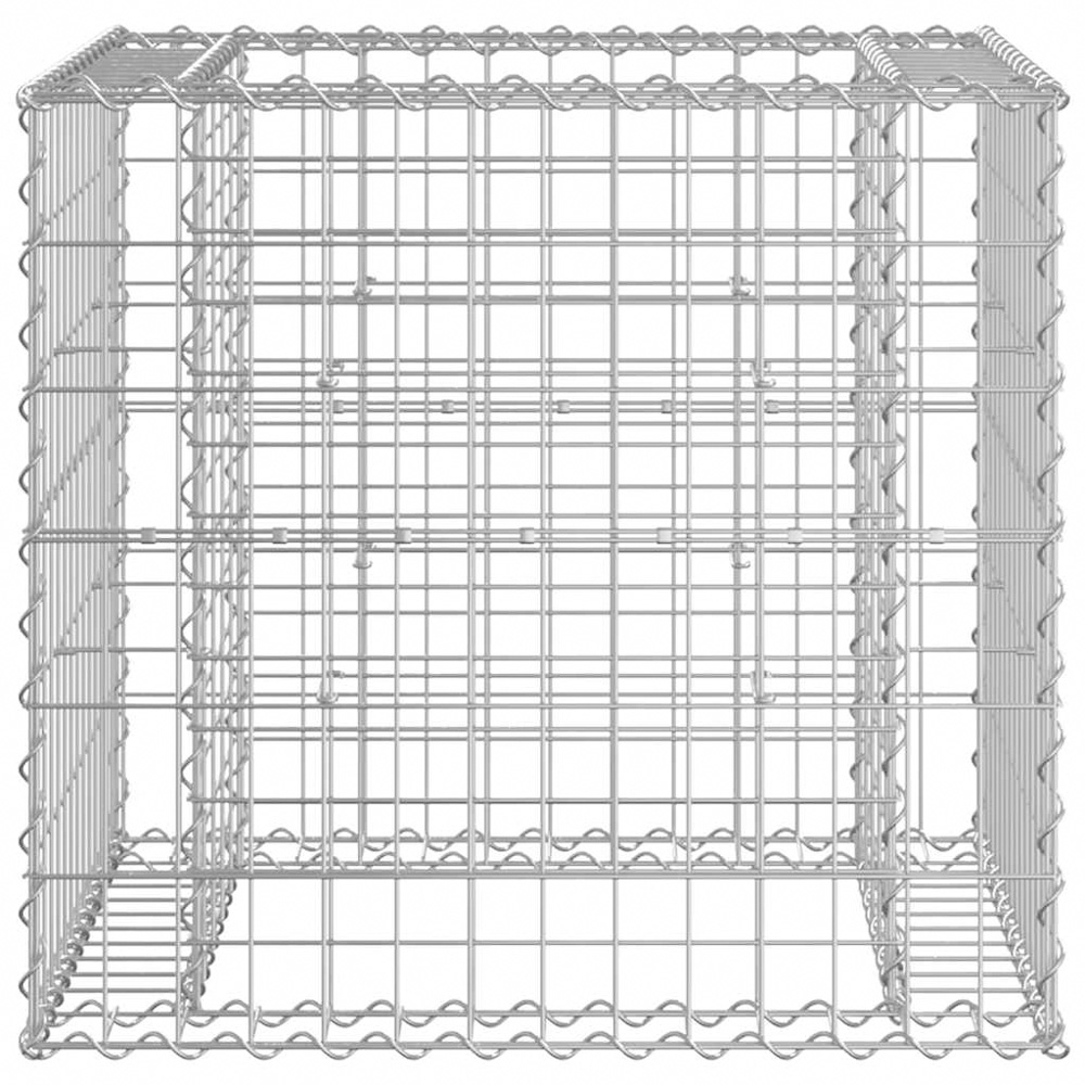 vidaXL Natural Douglas Solid Wood Garden Bench with Gabion Basket 65.5 x 192 x 71cm Image 5