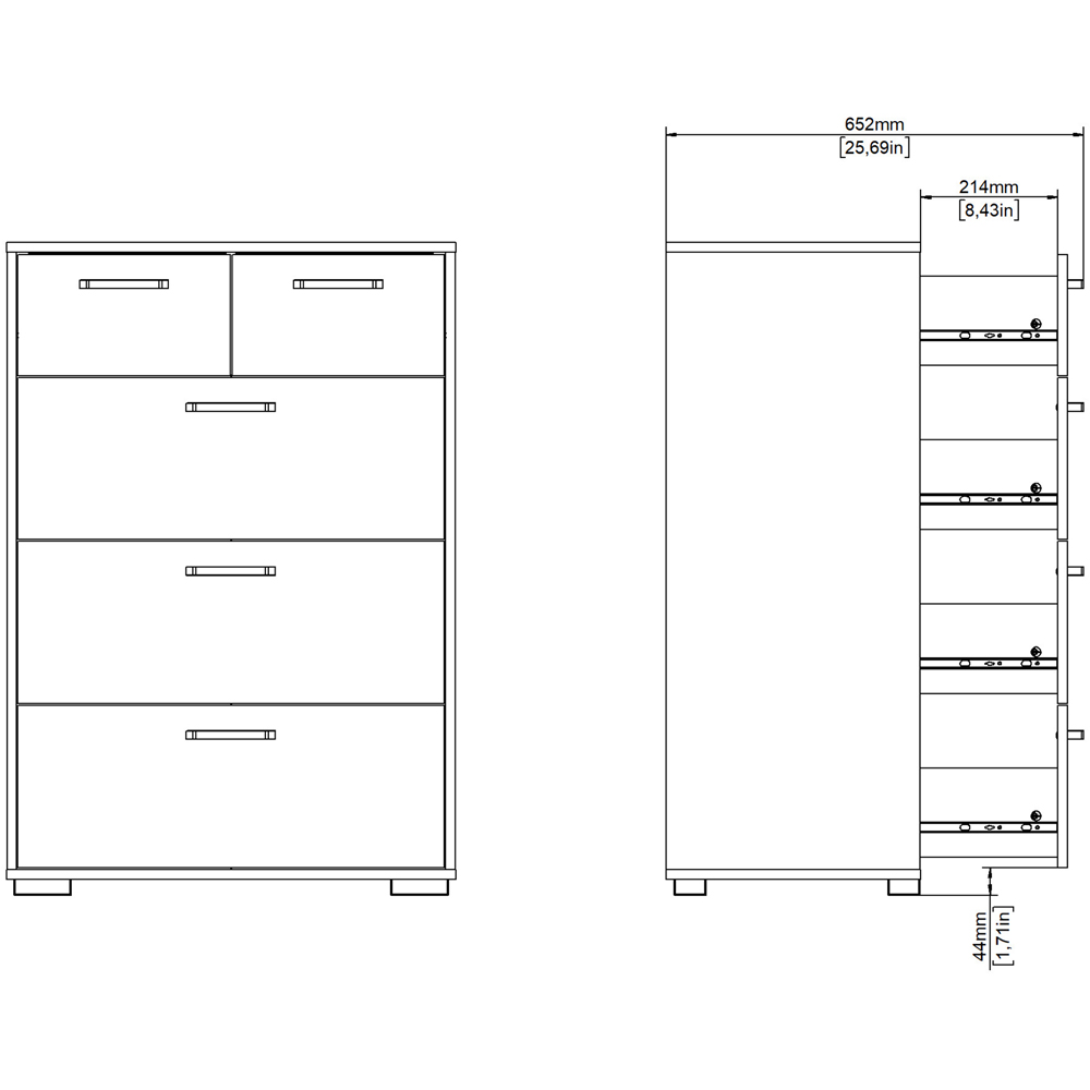 Florence Sofia 5 Drawer White Chest of Drawers Image 8