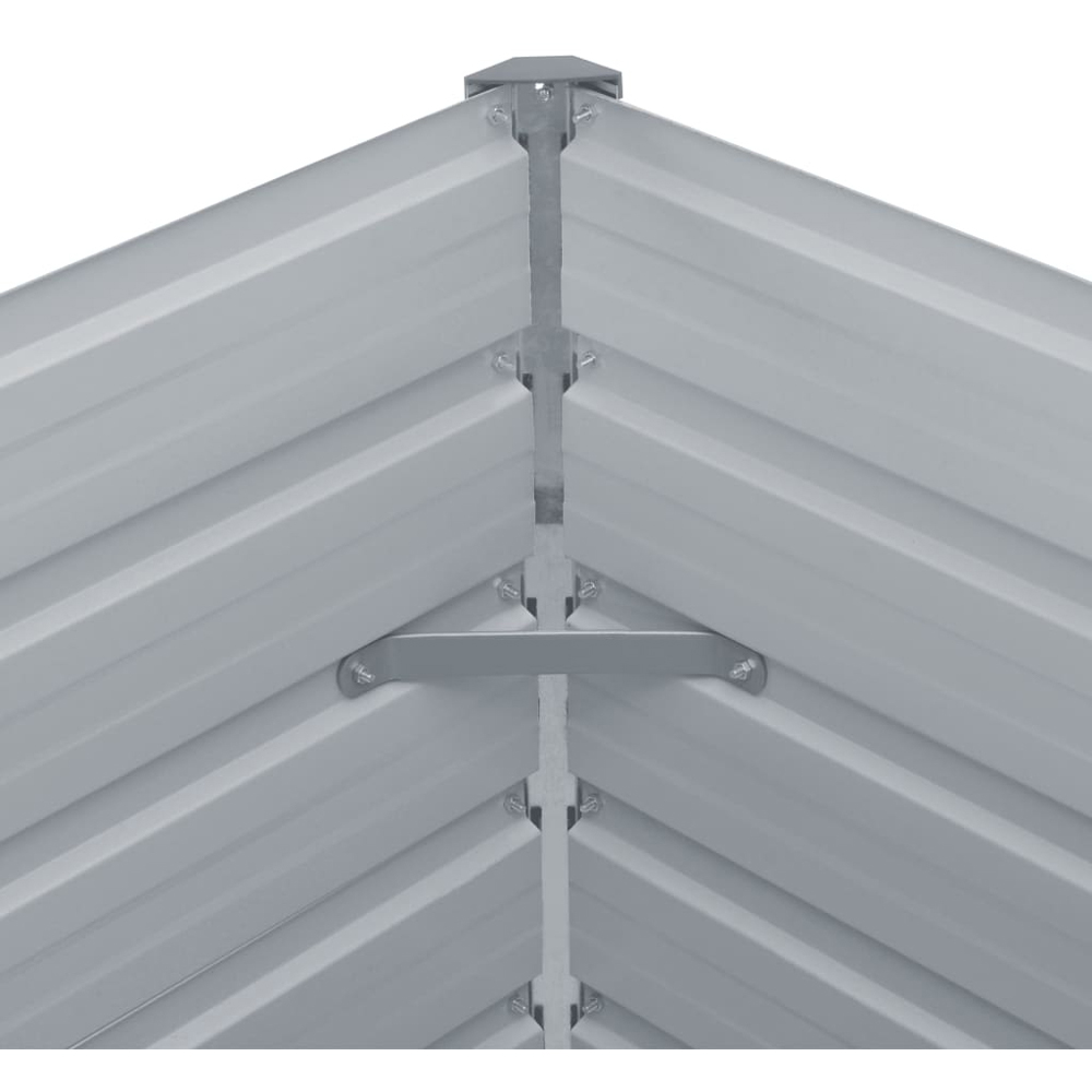 vidaXL Grey Galvanised Steel Raised Garden Bed 77 x 240 x 40cm Image 5
