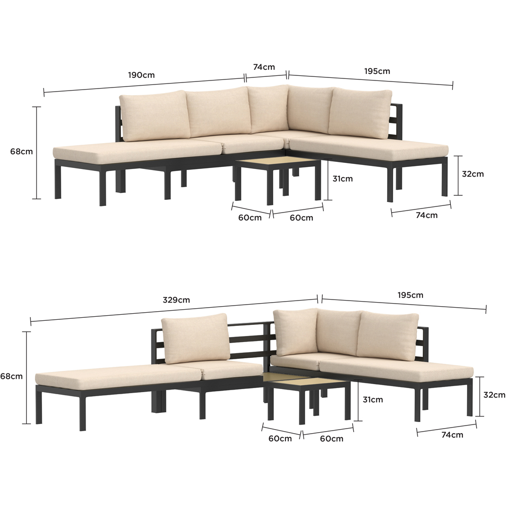 Charles Bentley Lagos 6 Seater Aluminium Garden Lounge Set Image 8