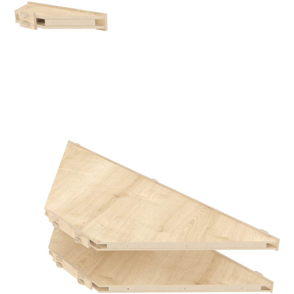 Decorotika Mensi Corner 3 Piece Wall Mounted Corner TV Unit Set Image 3