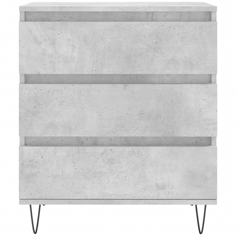 vidaXL 3 Drawer Concrete Grey Wooden Sideboard Image 5