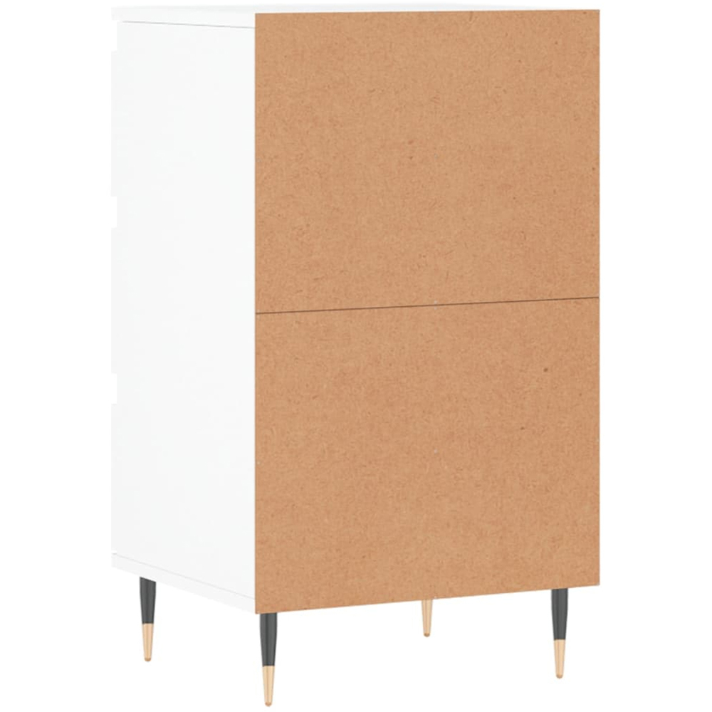 vidaXL 3 Drawer White Sideboard with Metal Legs Image 8