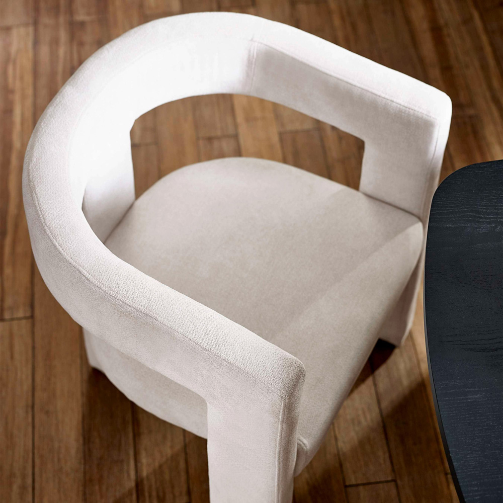 Julian Bowen Elara Cream Chenille Upholstered Accent Chair Image 7