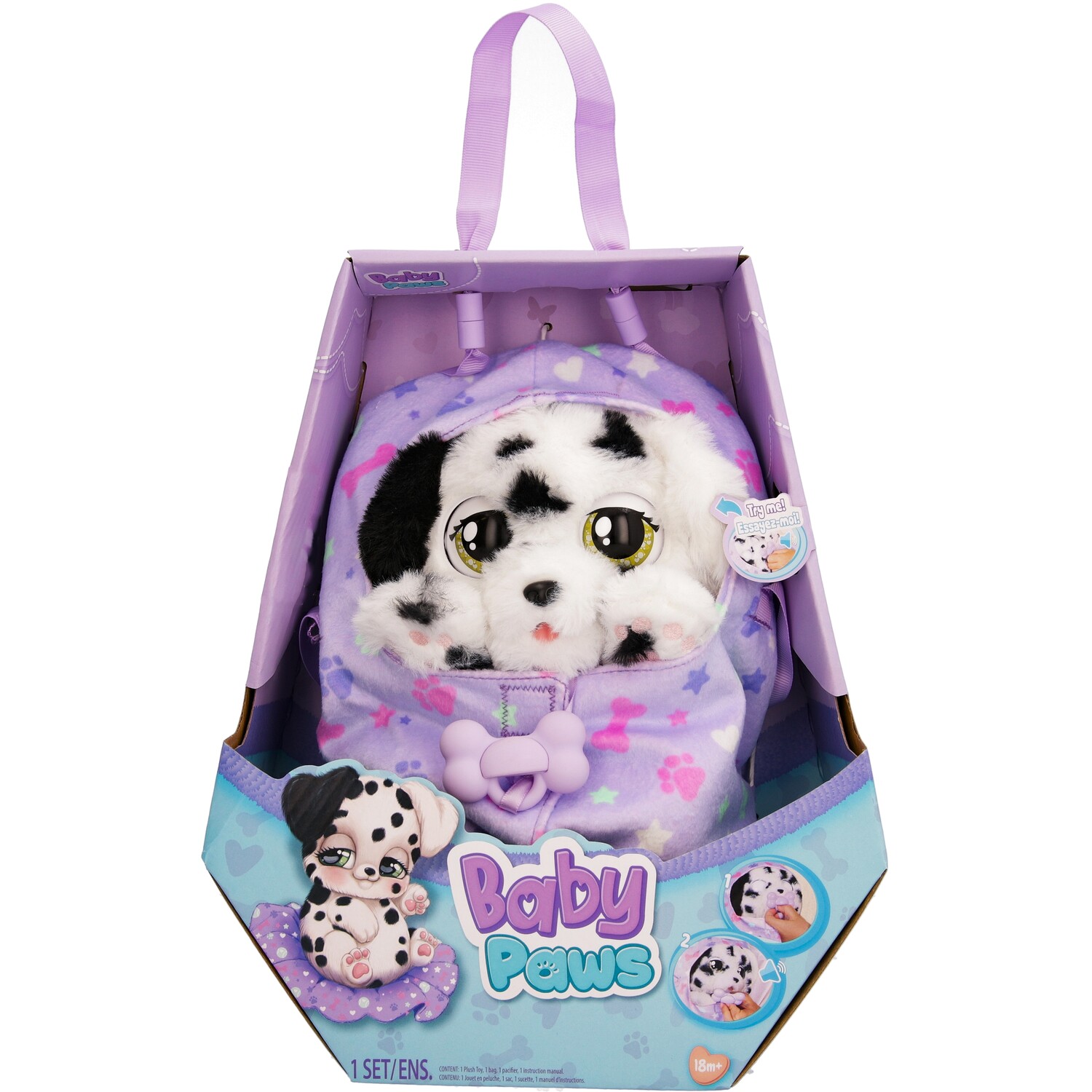 Baby Paws Purple Dalmatian Soft Toy Image 1