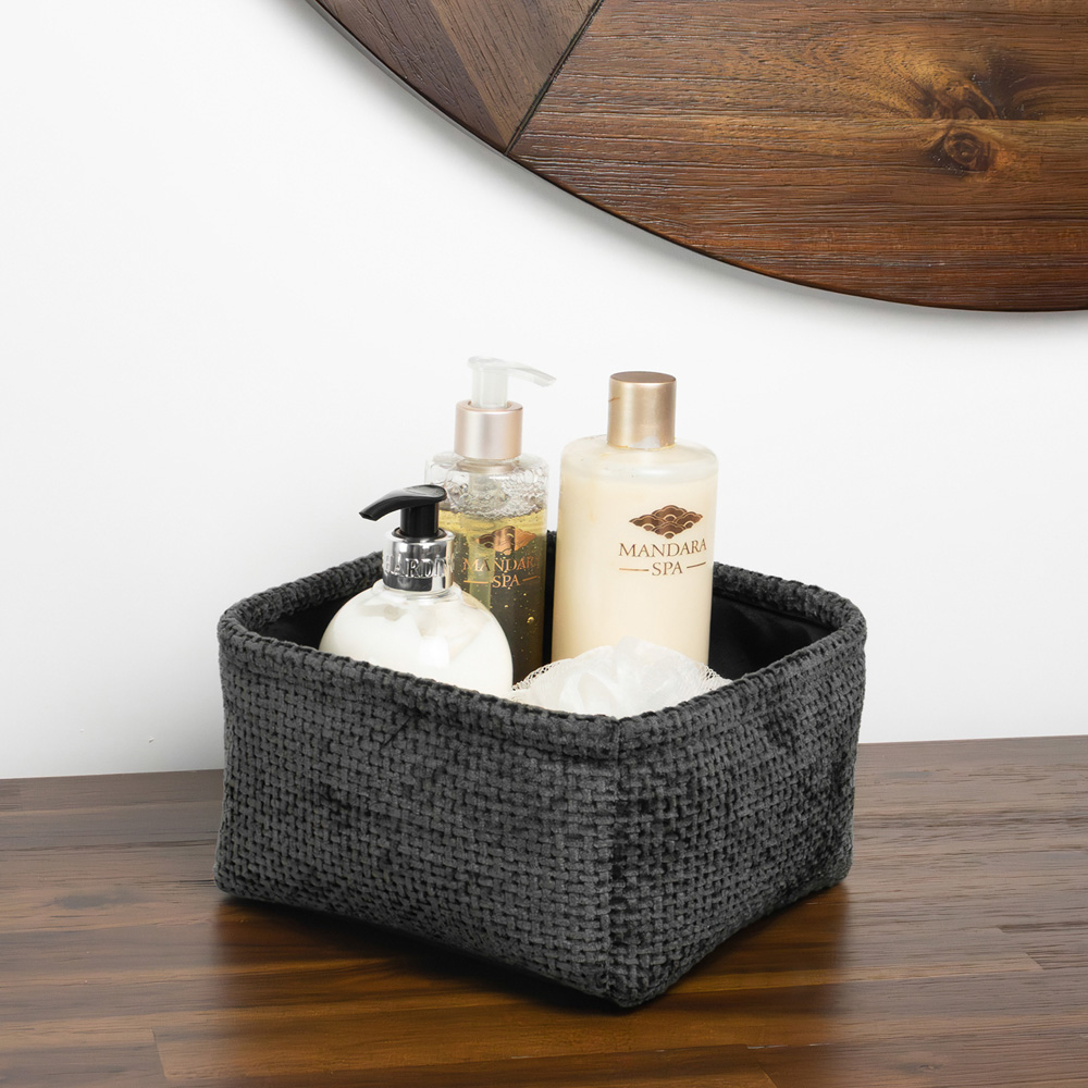 JVL Metro Black Square Storage Basket 2 Pack Image 2