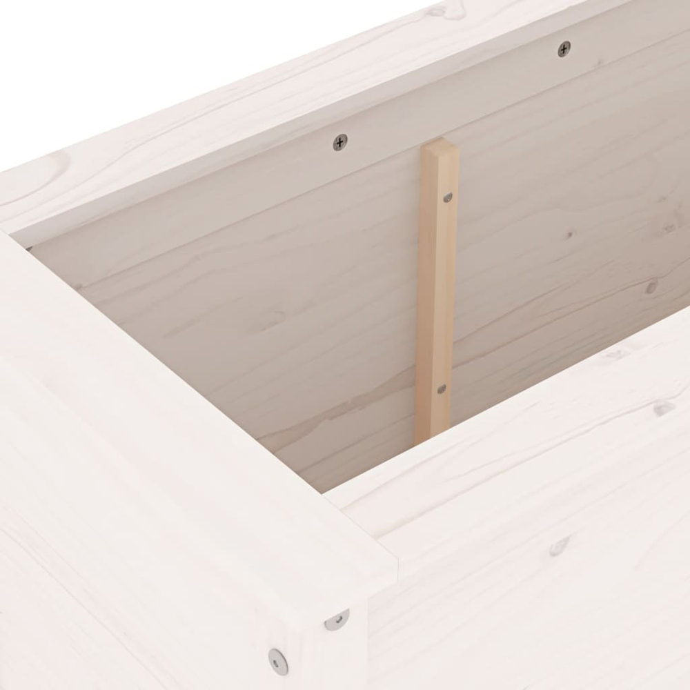 vidaXL White Solid Pine Wood Raised Garden Bed 119.5 x 40 x 78cm Image 6