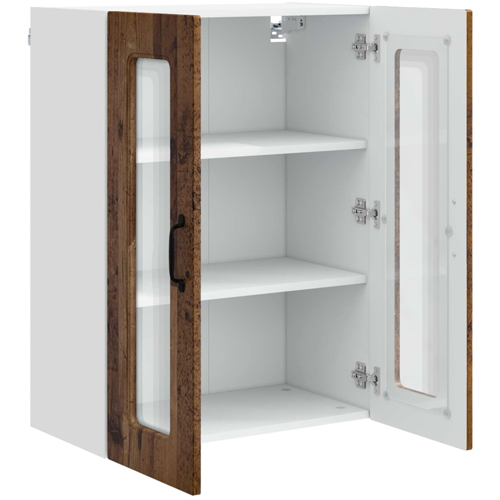 vidaXL 2 Glass Door Old Wood Kitchen Wall Cabinet Image 5