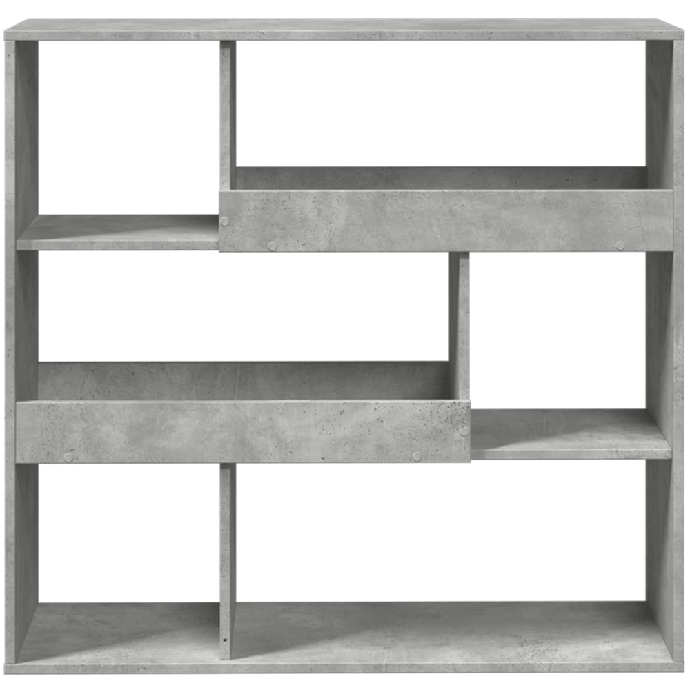 vidaXL 6 Shelf Concrete Grey Bookcase Image 4
