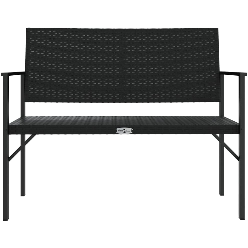 vidaXL 2 Seater Black Rattan Garden Bench Image 3