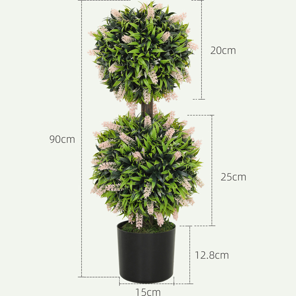 Portland Pink Lavender Flower Artificial Plant in Pot 2 Pack Image 9