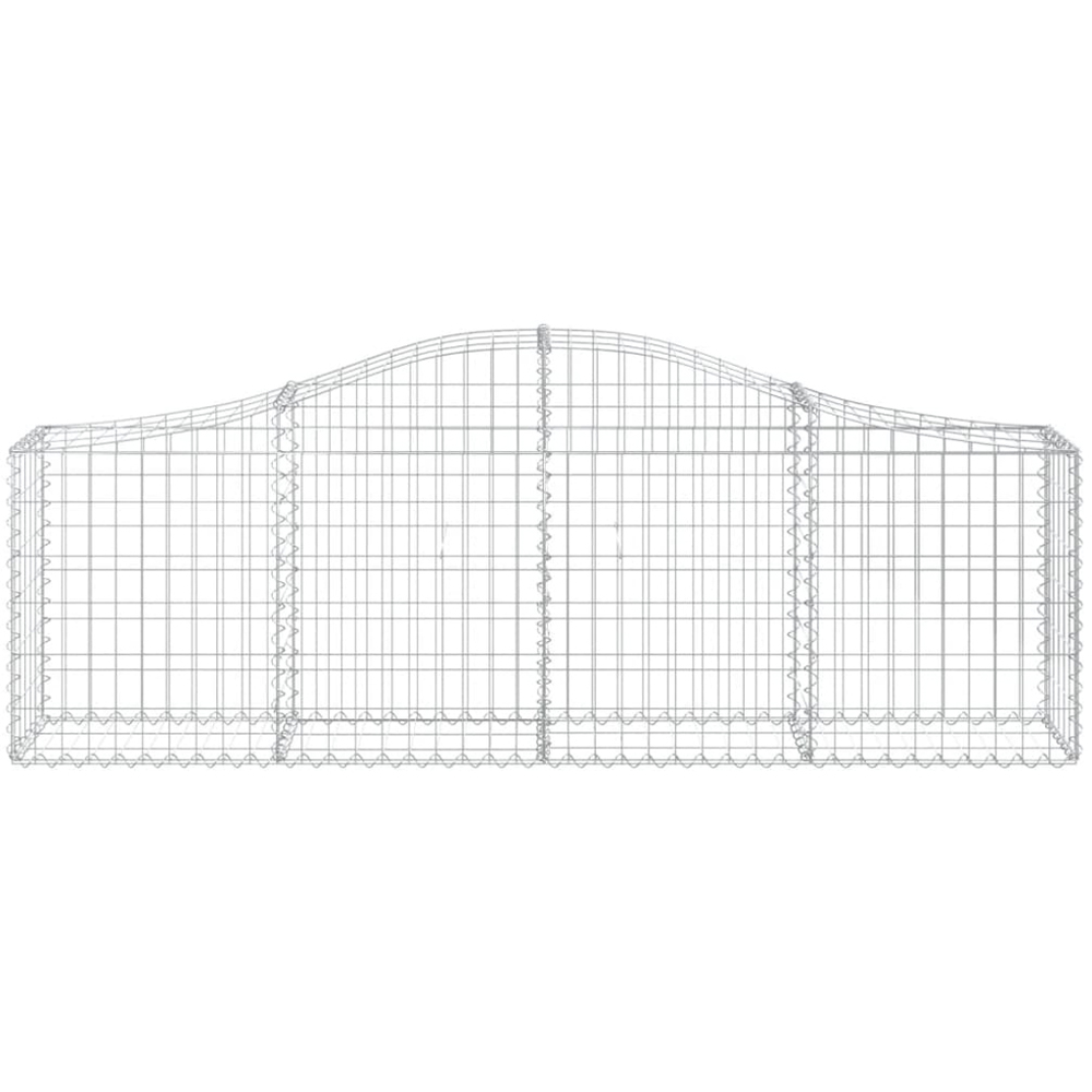 vidaXL Silver Galvanised Iron Gabion Basket 200 x 30 x 60/80cm 11 Pack Image 2