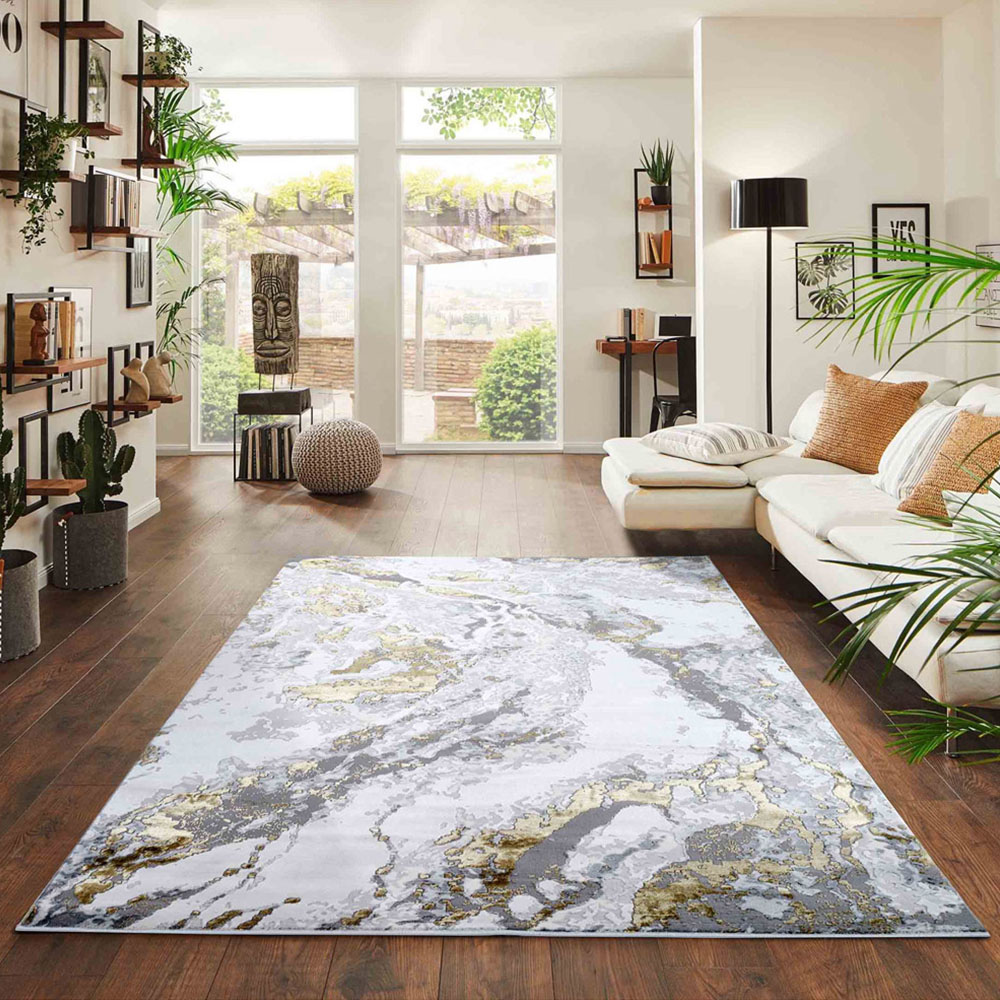 Desire Rugs Picasso Gold Abstract Rug 160 x 230cm Image 2