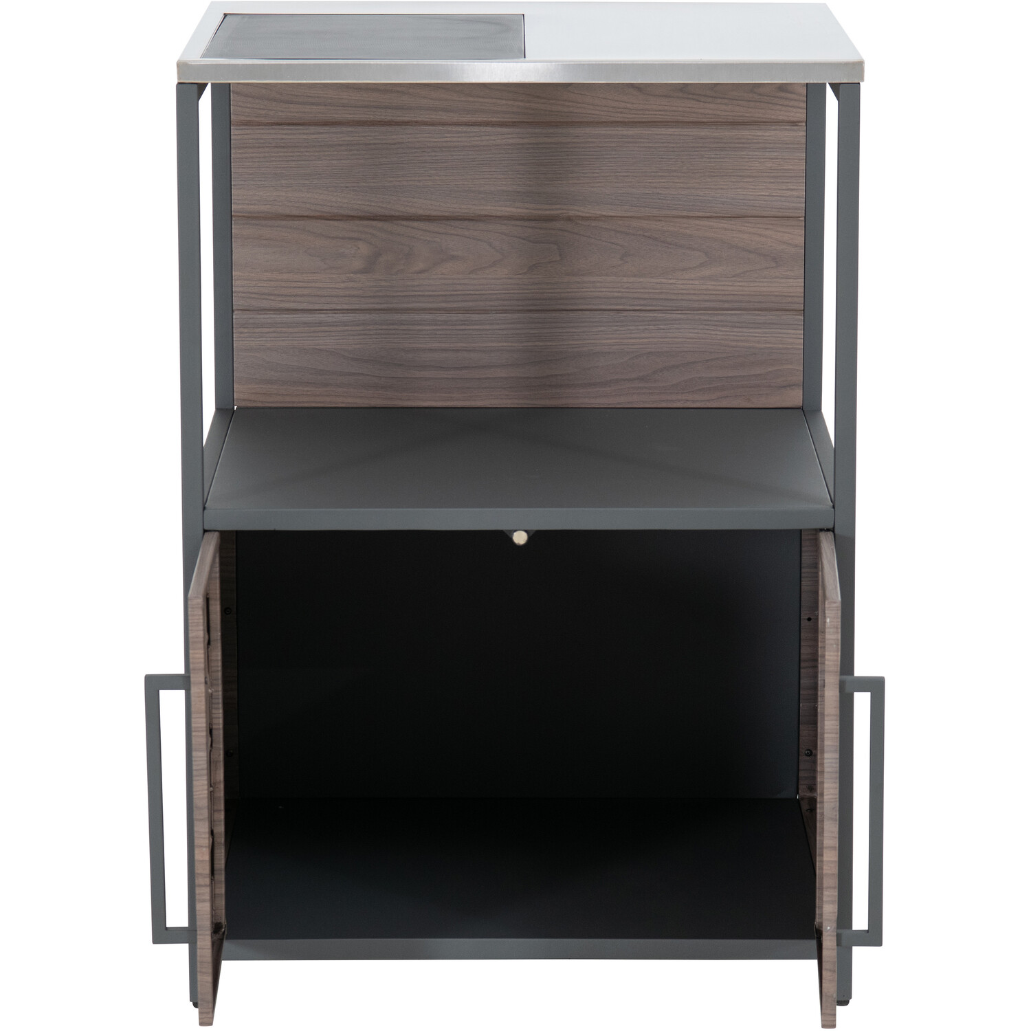 Fleetwood 2 Door Single Shelf Natural Outdoor Kitchen Prep Station Image 2