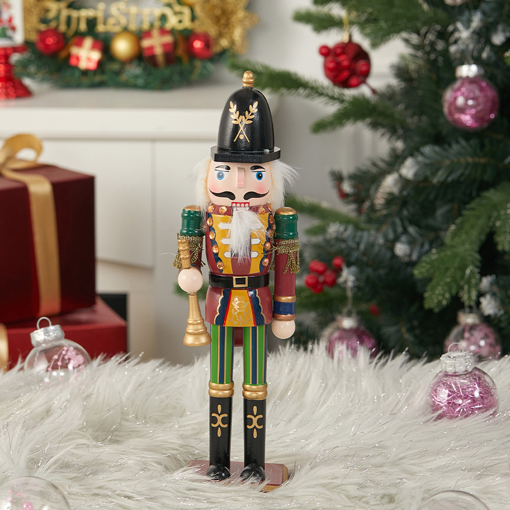 Living and Home Wooden Nutcracker Soldier Christmas Ornament Image 2