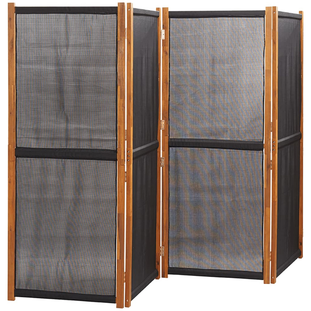 vidaXL Black Wooden 4 Panel Room Divider 280 x 180cm Image 2