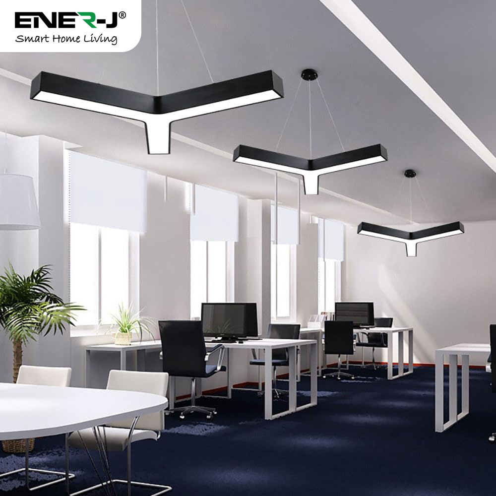 ENER-J Cool White LED 18W 6500K Hollow Y Shape Pendant Light Image 3
