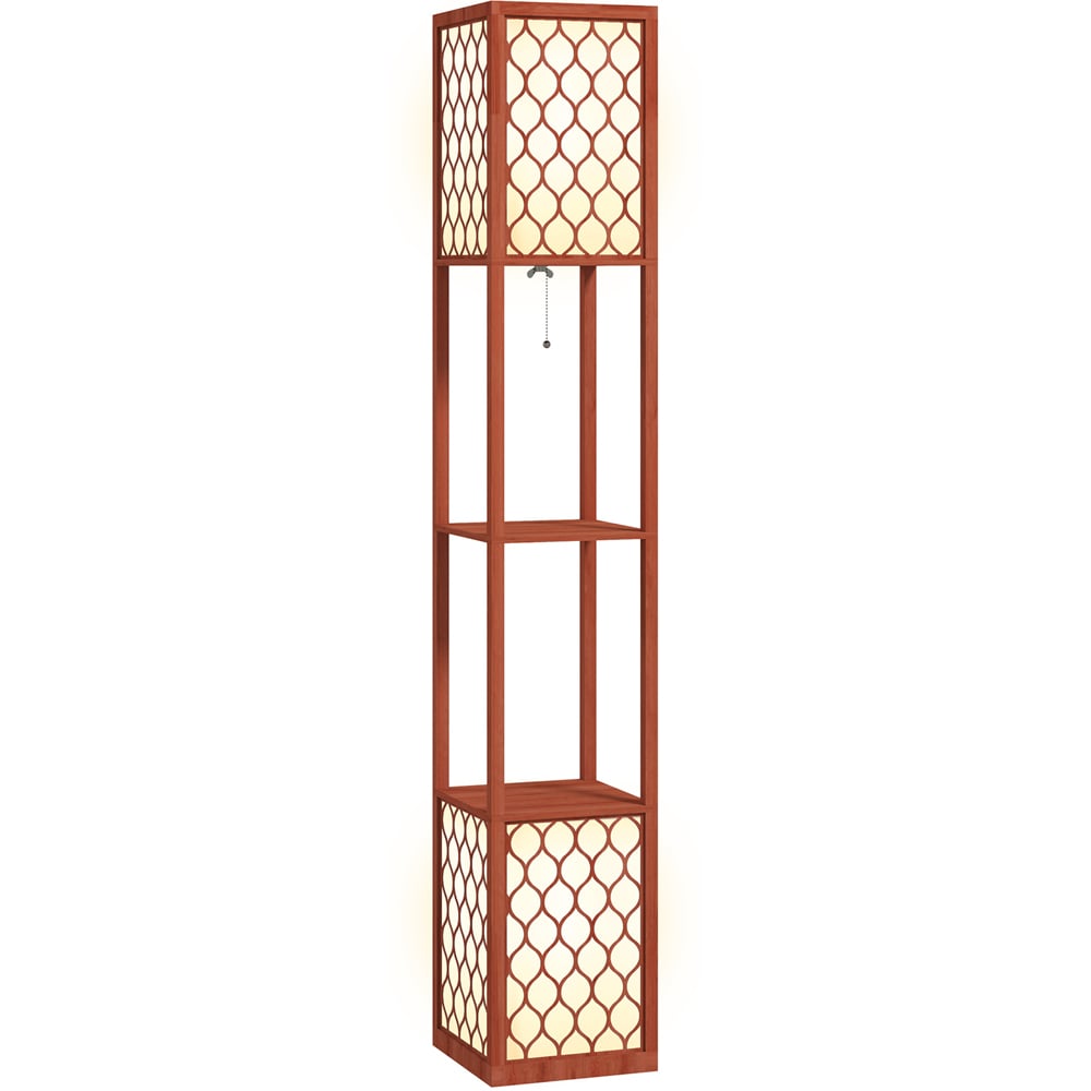 Portland 2 Shelf 2 Light Brown Floor Lamp Image 1