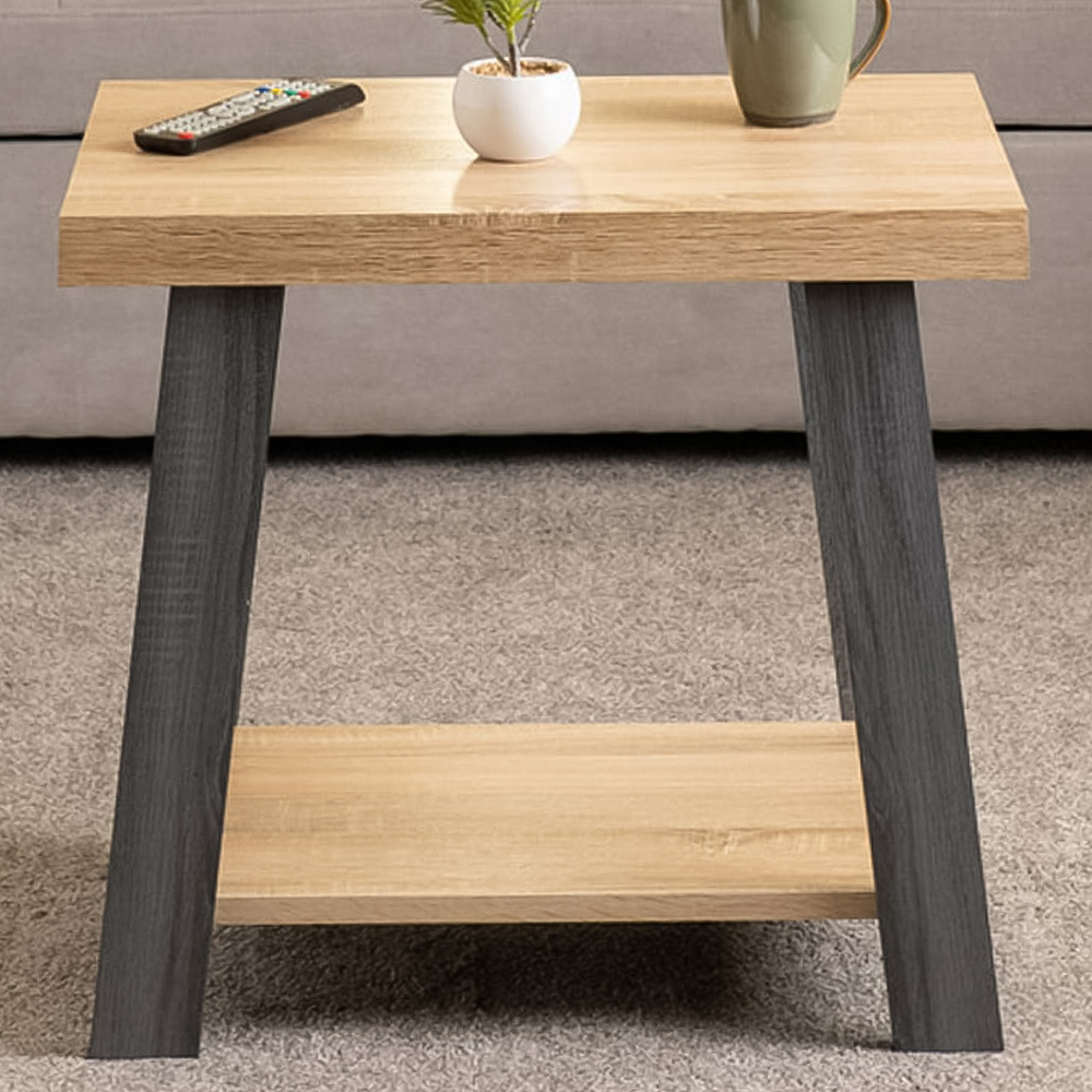 Seconique Eddie Grey and Sonoma Effect Side Table Image 1