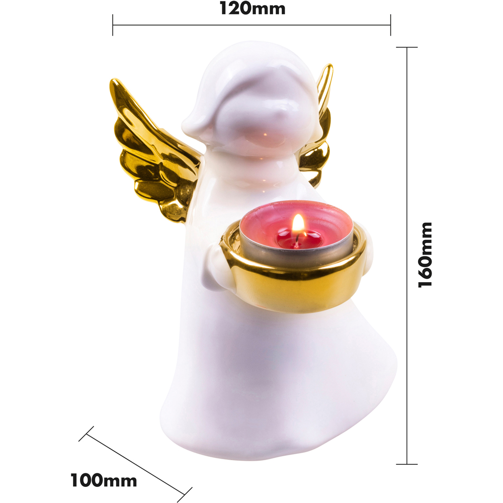 St Helens Gold Wings Ceramic Angel Tealight Holder Image 5