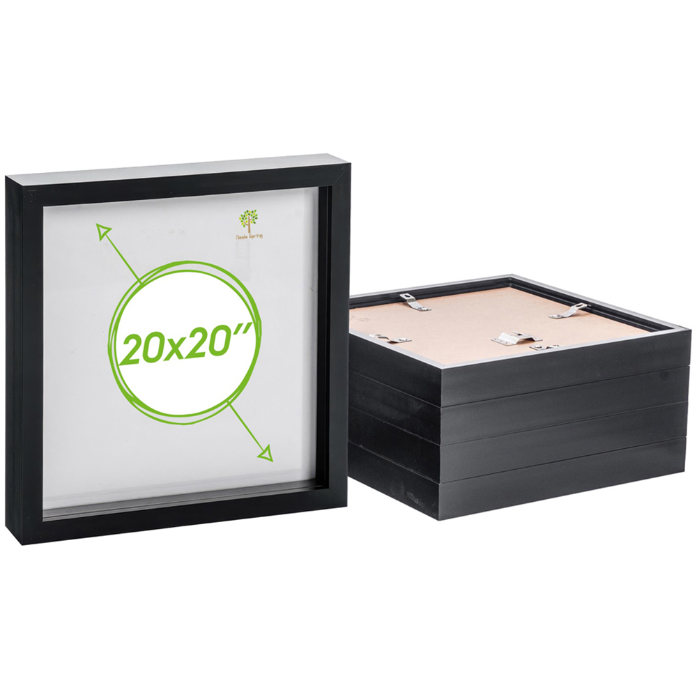 Nicola Spring Black 3D Box Photo Frame 20 x 20 inch 5 Pack Image 1