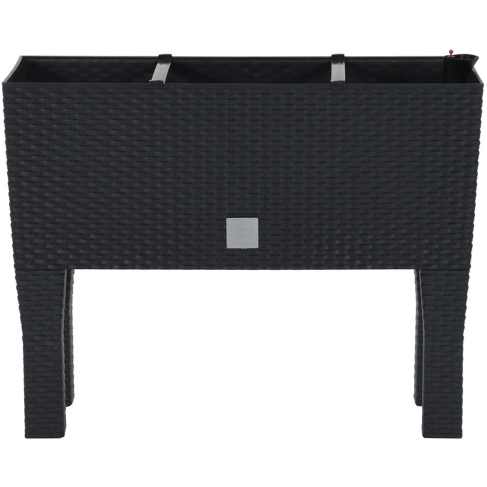 vidaXL Anthracite Plastic Rattan Raised Garden Bed 46 x 60 x 25cm Image 3