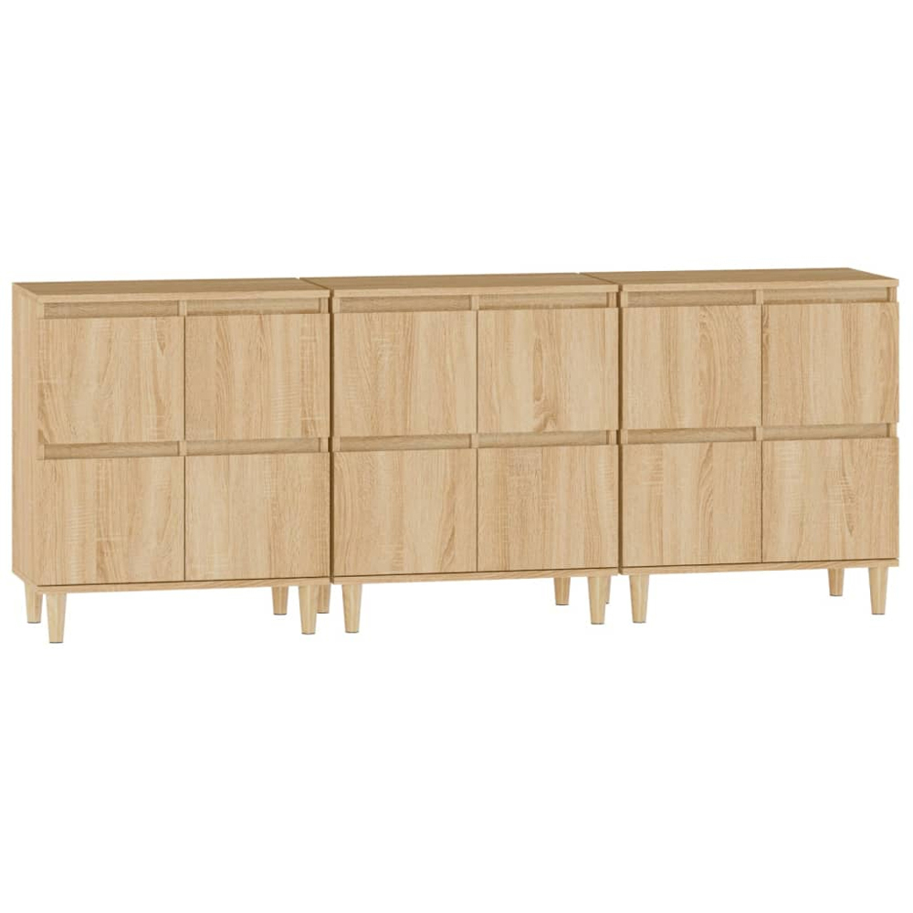 vidaXL 4 Door Sonoma Oak Sideboard Set of 3 Image 5