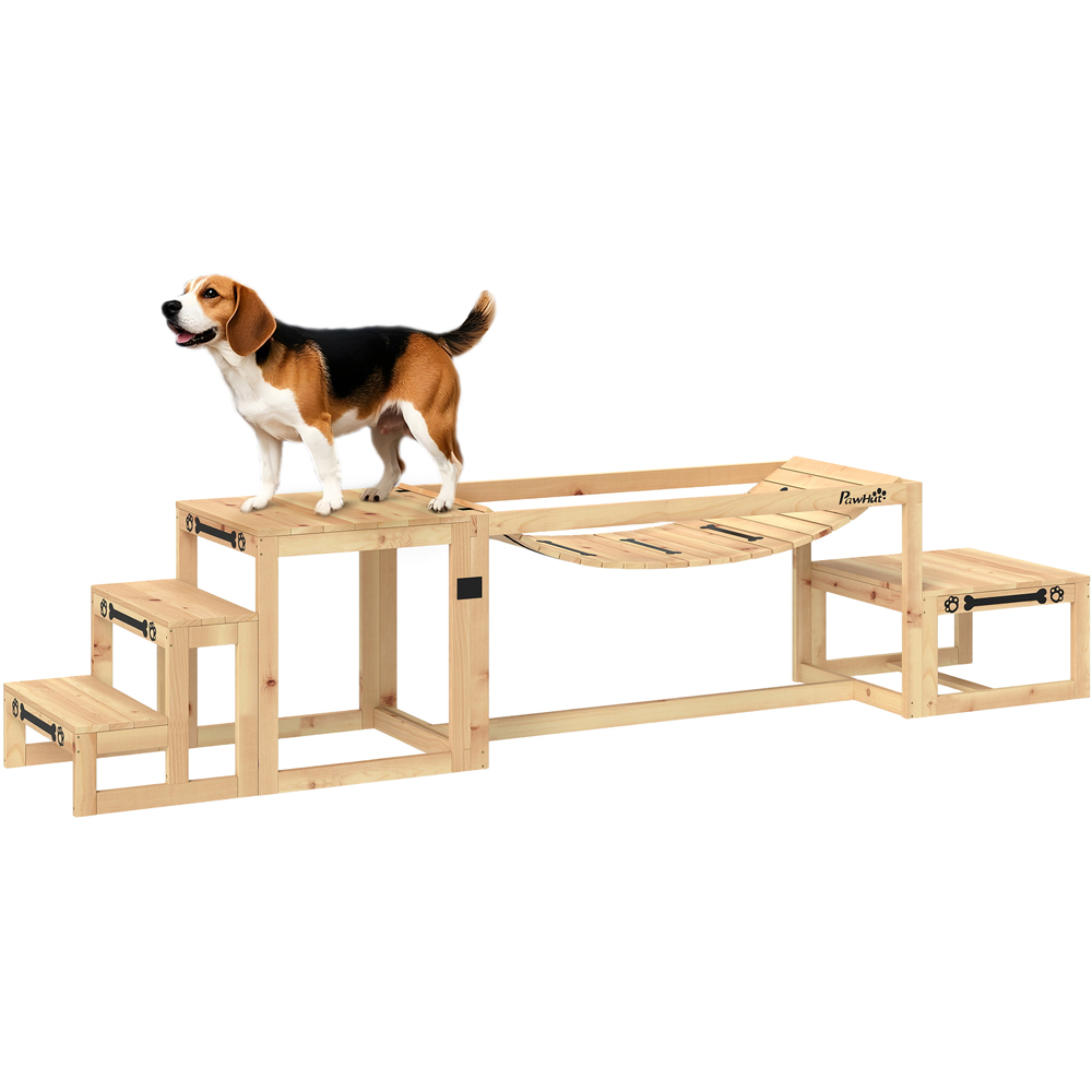 PawHut 3 Piece Natural Wood Dog Agility Training Equipment Image 3
