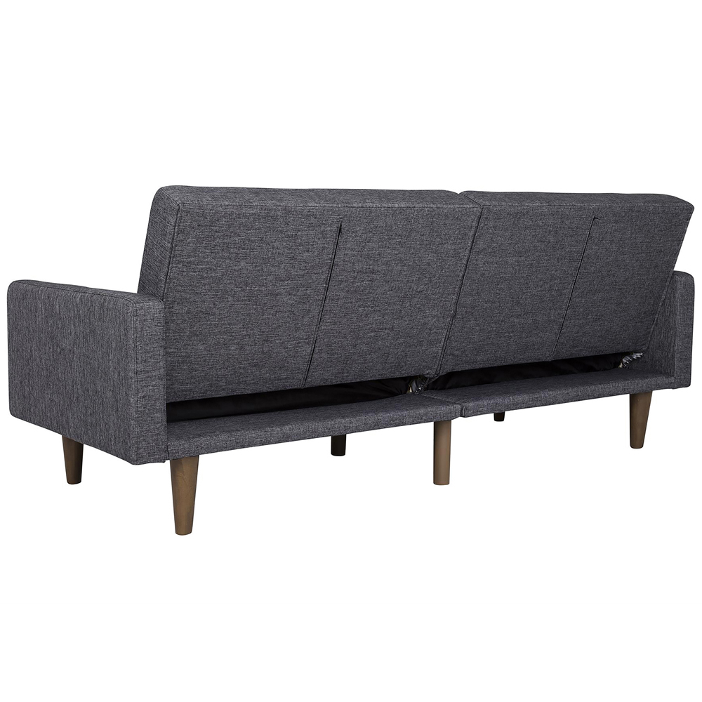 Dorel Paxson 3 Seater Linen Grey Sofa Bed with Wooden Feet Image 5