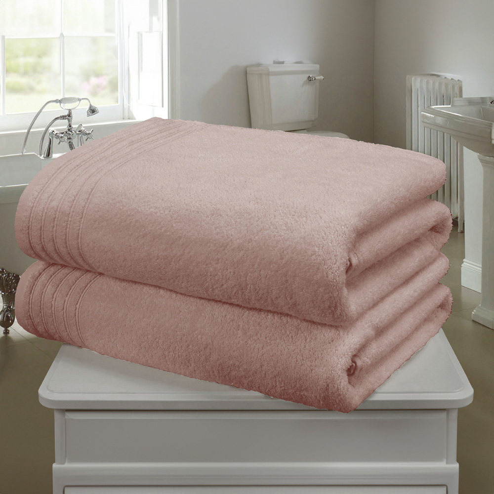 Rapport Home So Soft Dusty Pink Cotton Bath Sheet Set of 2 Image 2