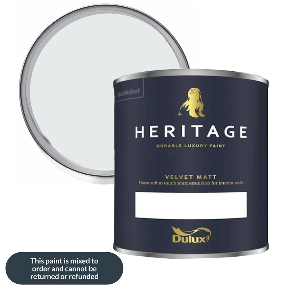 Dulux Heritage Walls and Ceilings Swedish White Velvet Matt Emulsion Paint 1L Image 1
