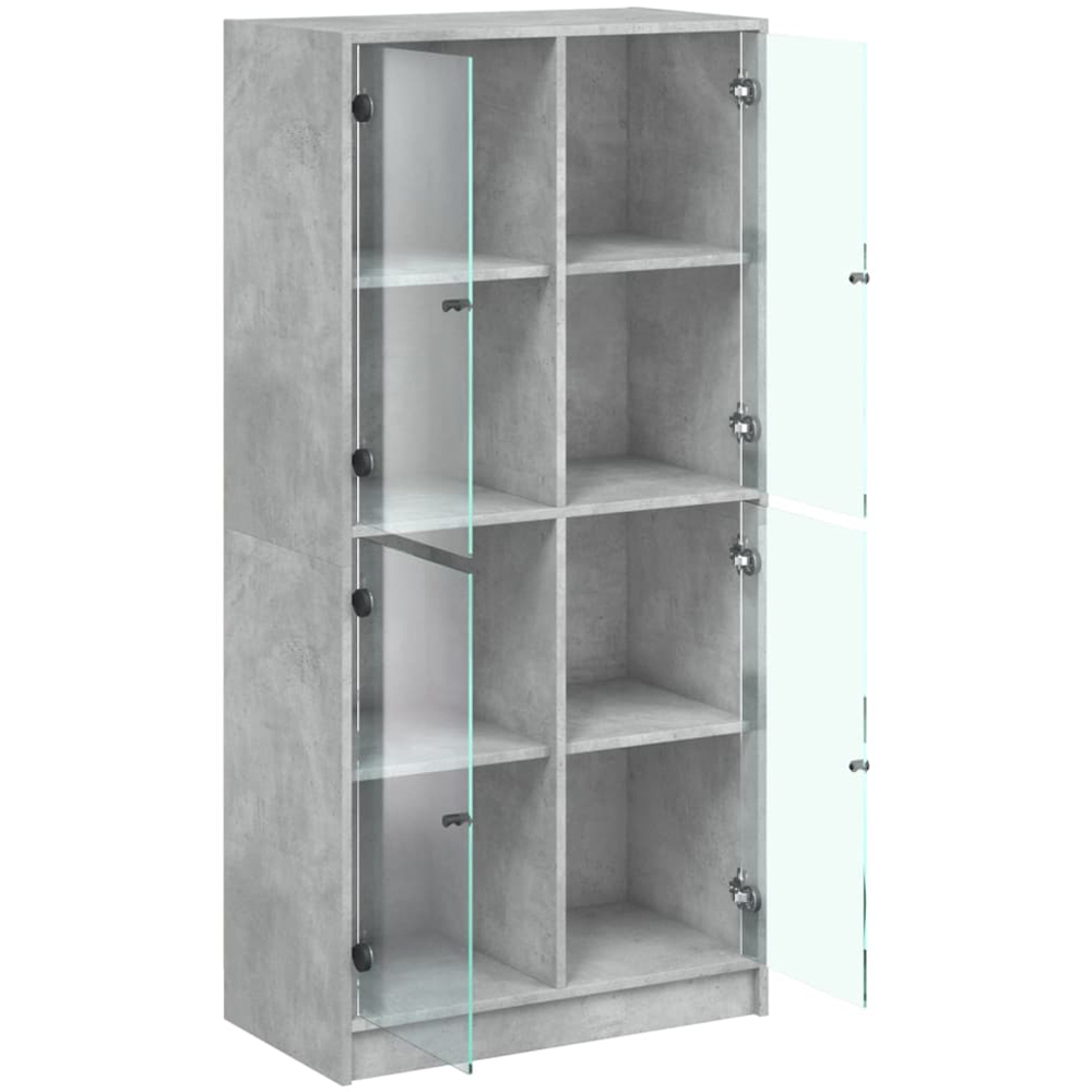 vidaXL 4 Glass Door Concrete Grey Highboard Image 6