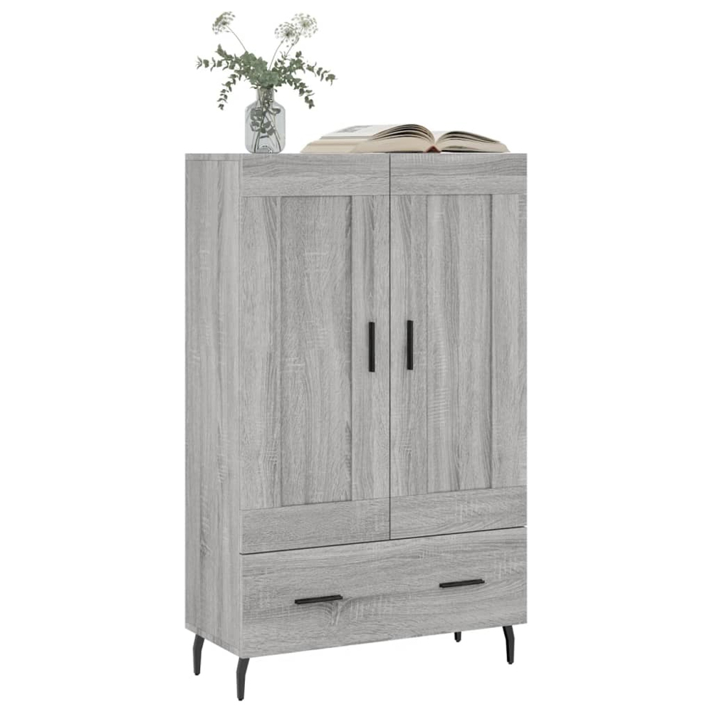 vidaXL 2 Door Single Drawer Grey Sonoma Highboard Image 3