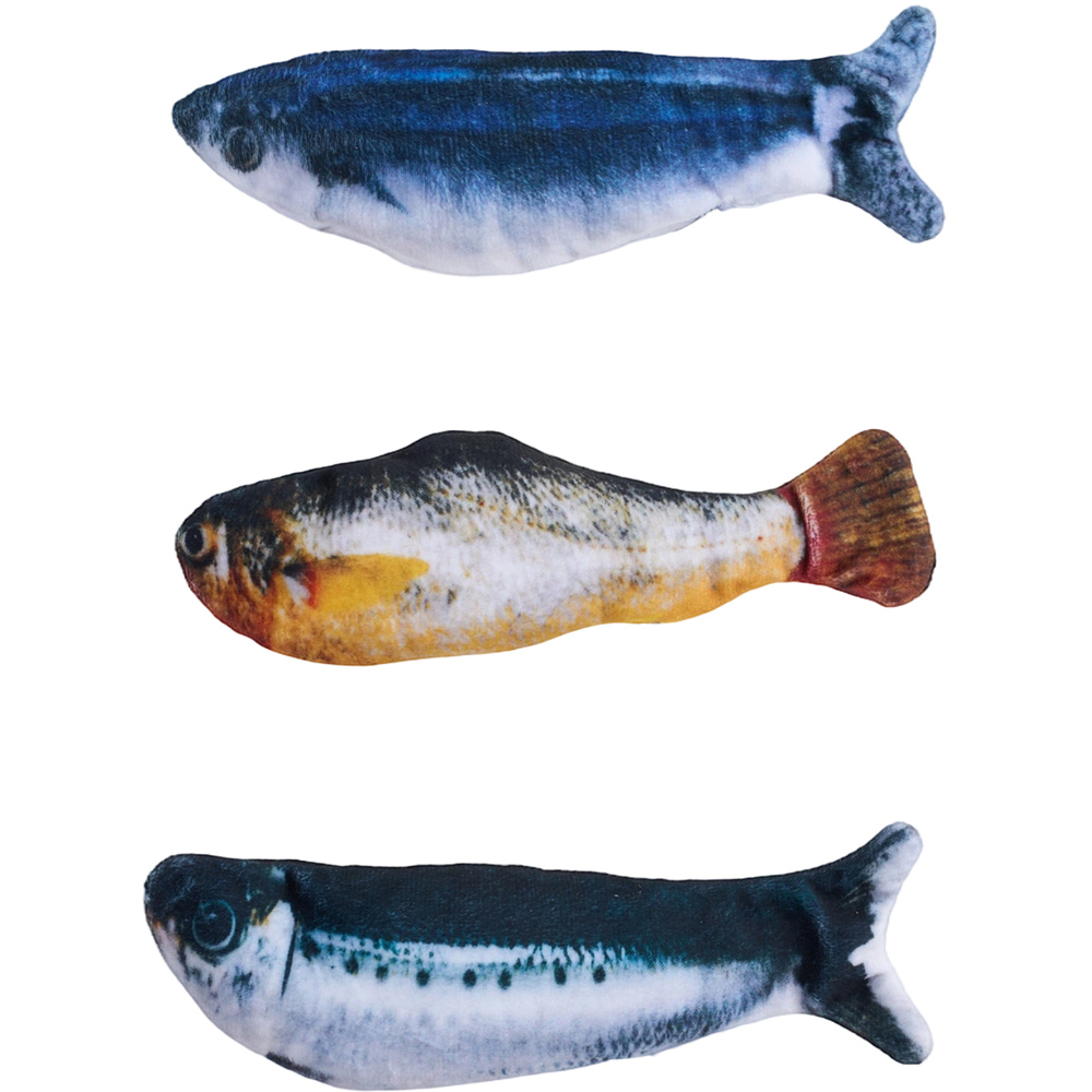 H&O Direct 3 Piece Multicolour Electric Flopping Fish Cat Toy Set Image 3