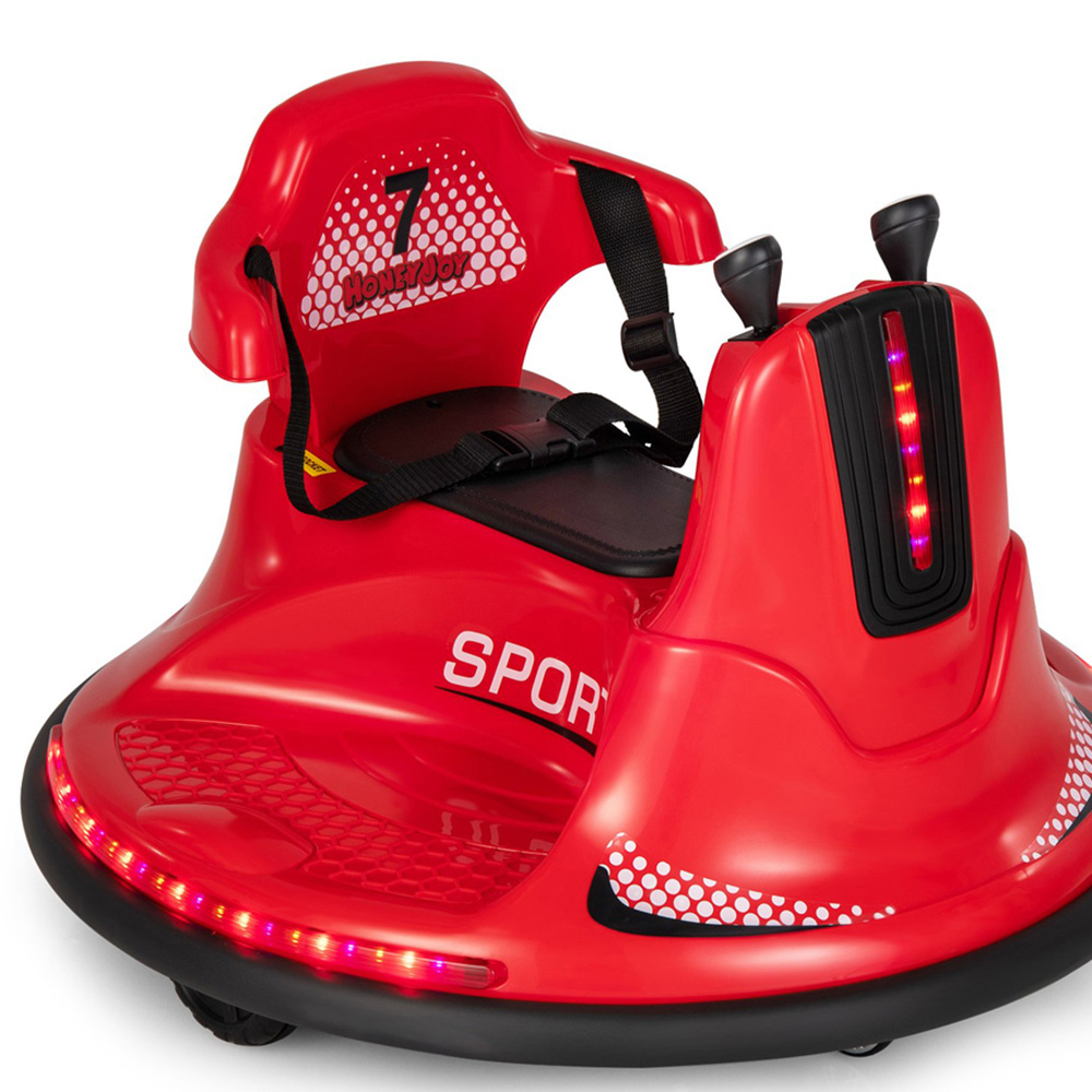 Costway Kids Red Electric Ride On Bumper Car with Dual Joysticks and Remote Control 12V Image 4