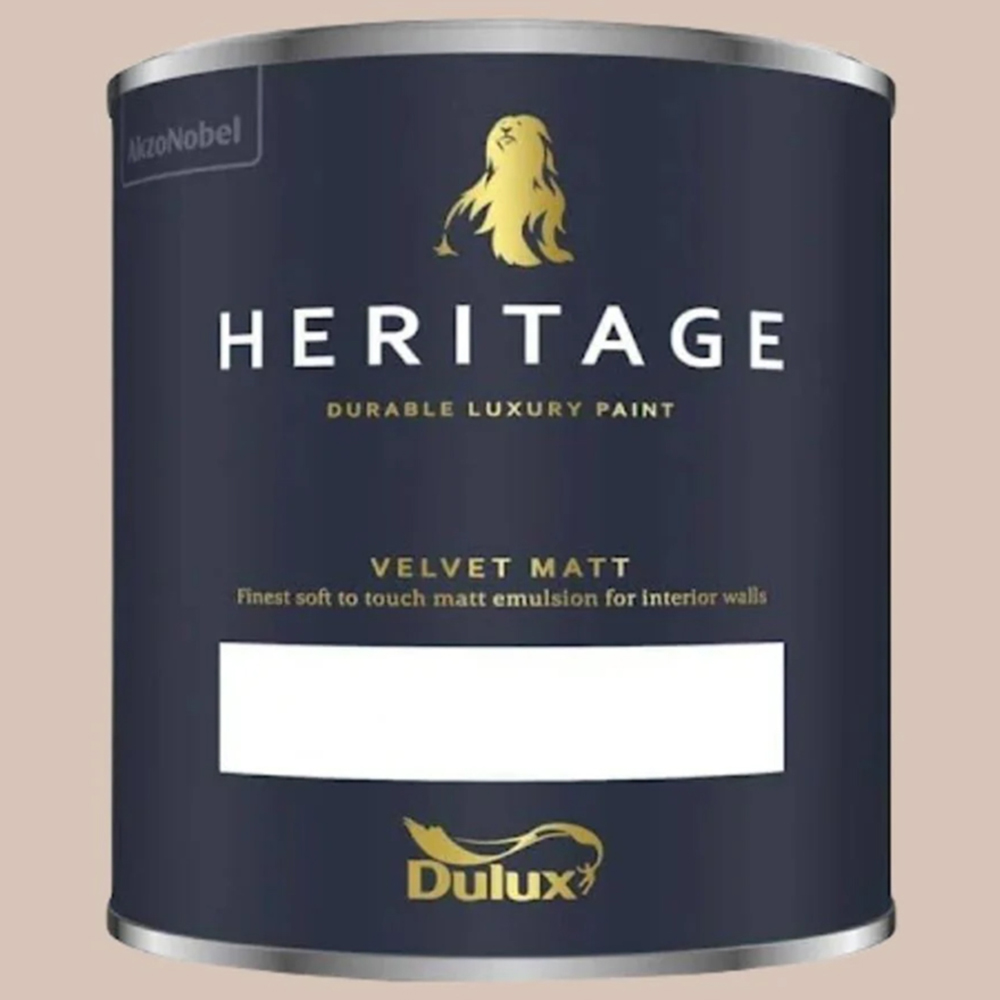 Dulux Heritage Walls and Ceilings Biscuit Beige Velvet Matt Emulsion Paint 1L Image 2