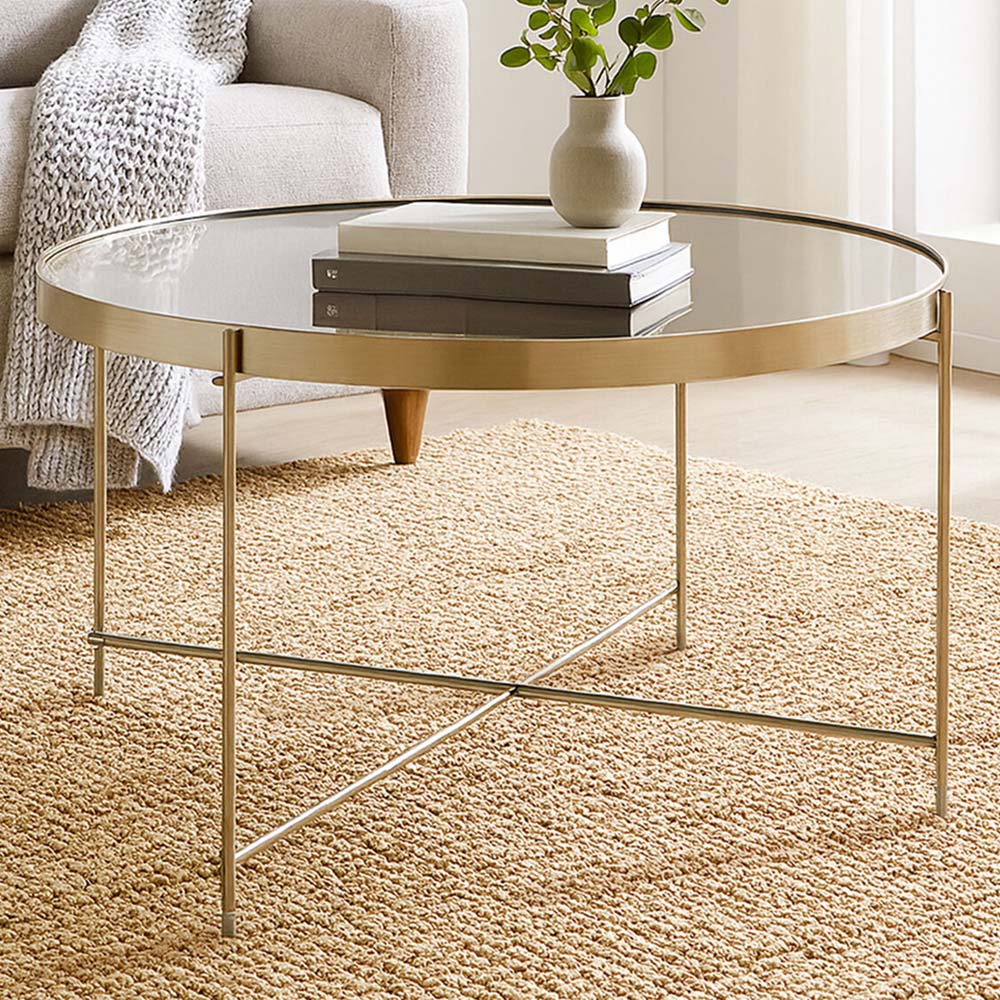 Premier Housewares Allure Grey Large Mirrored Side Table Image 1