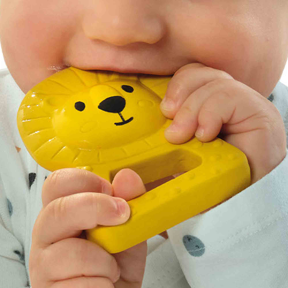 SES Creative Tiny Talents Lou Lion Natural Rubber Teether Image 2