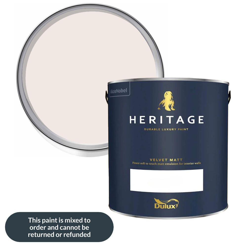 Dulux Heritage Walls and Ceilings Linnet White Velvet Matt Emulsion Paint 2.5L Image 1