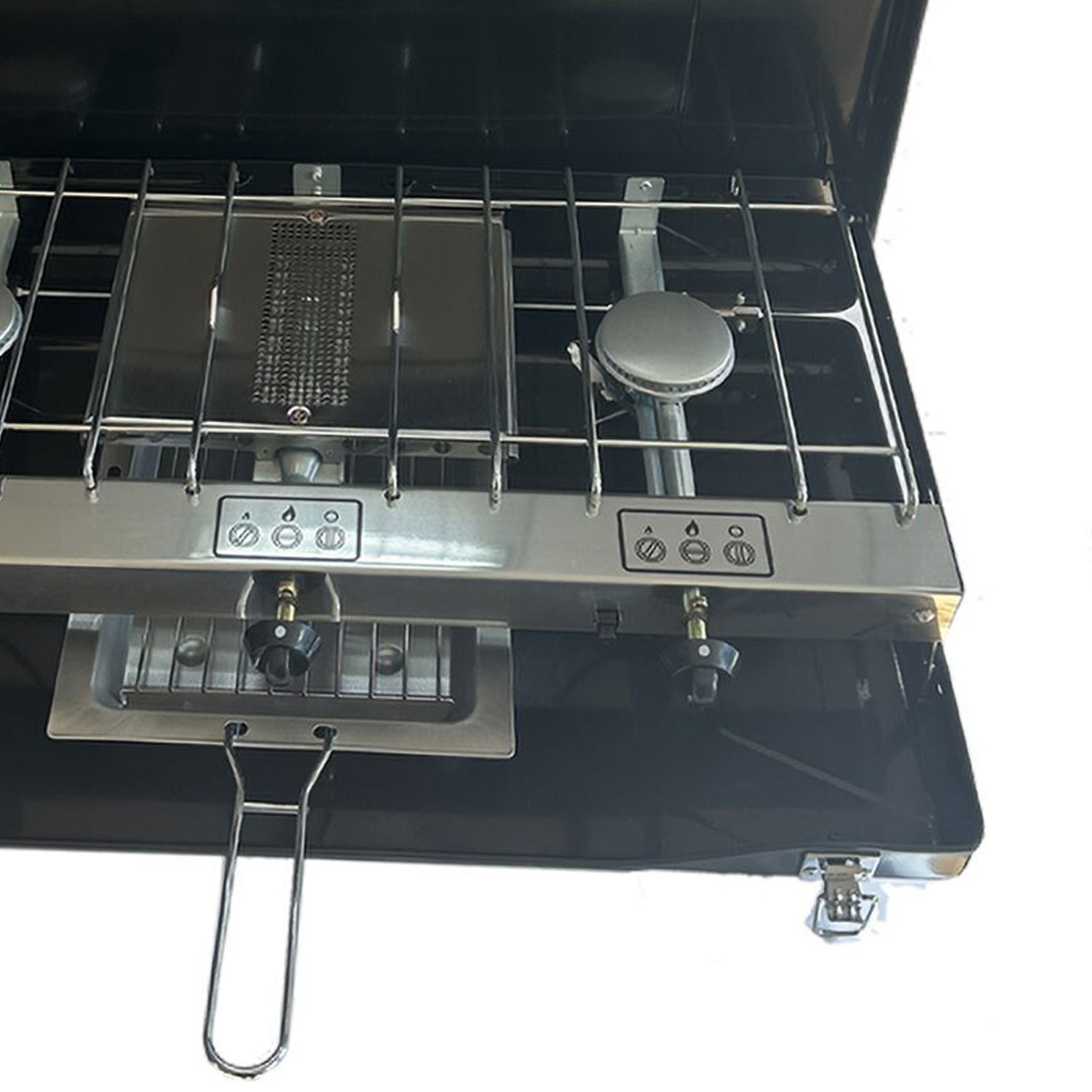 Portable Double Burner Gas Grill Black Image 5