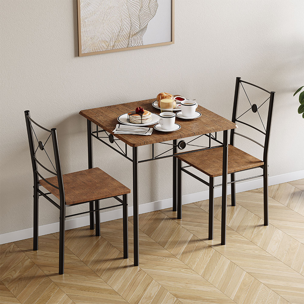 VIDA DESIGNS Roslyn 2 Seater Square Dining Set Dark Wood Image 5