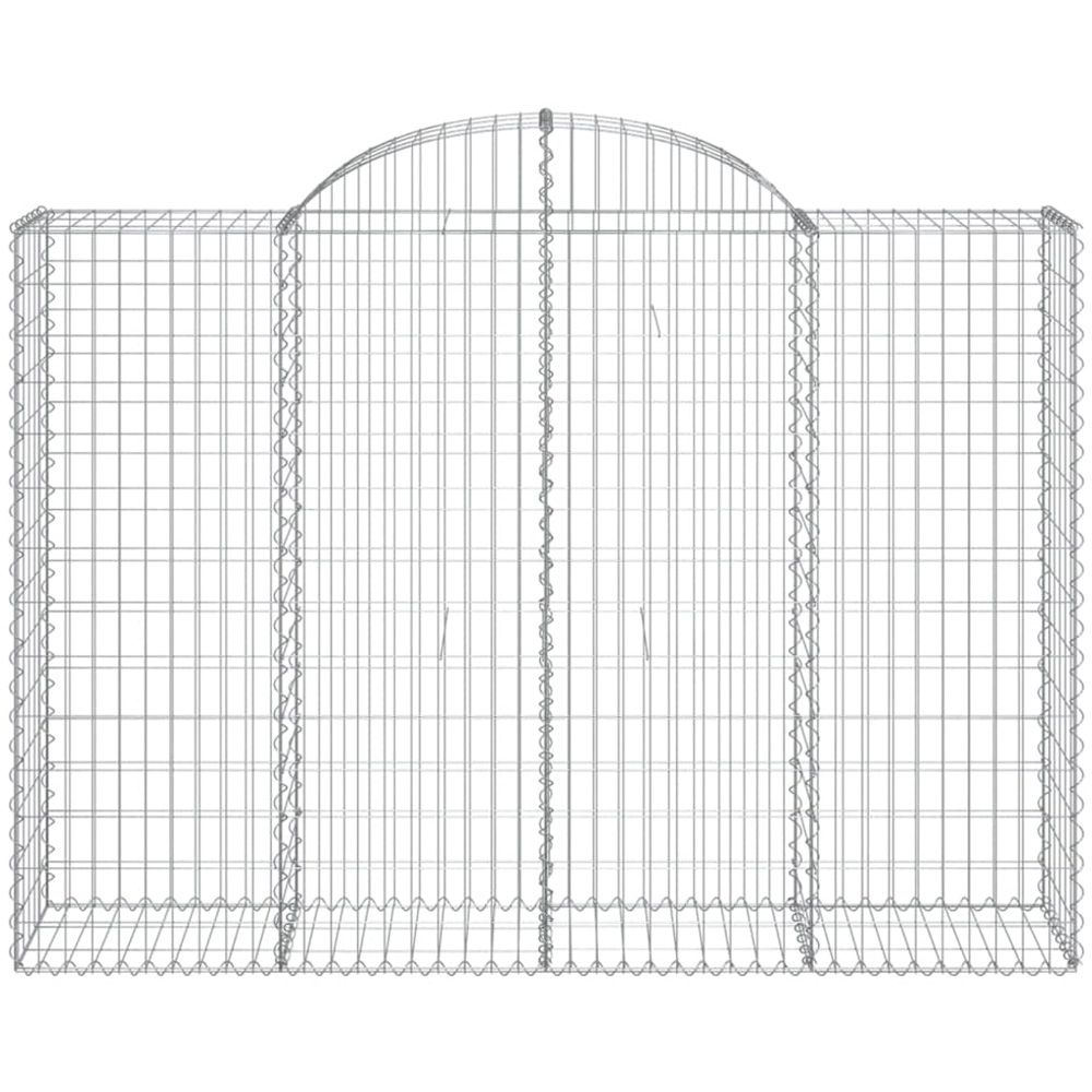 vidaXL Silver Galvanised Iron Arched Gabion Basket 140/160 x 50 x 200cm 30 Pack Image 2