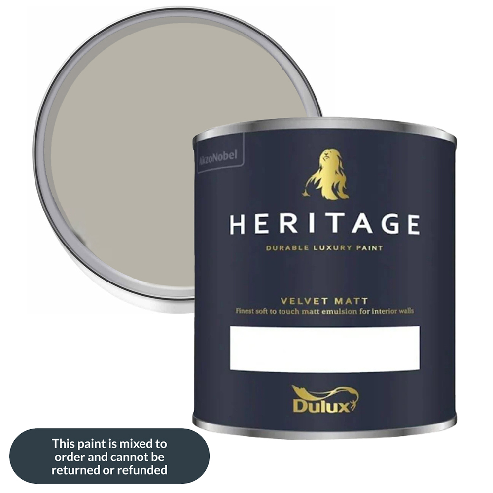 Dulux Heritage Walls and Ceilings Stone Green Velvet Matt Emulsion Paint 1L Image 1