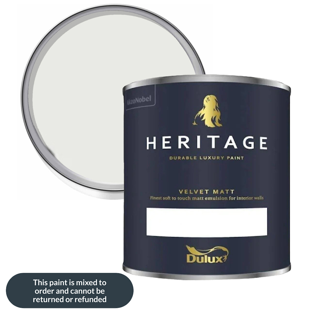 Dulux Heritage Walls and Ceilings Panel White Velvet Matt Emulsion Paint 1L Image 1