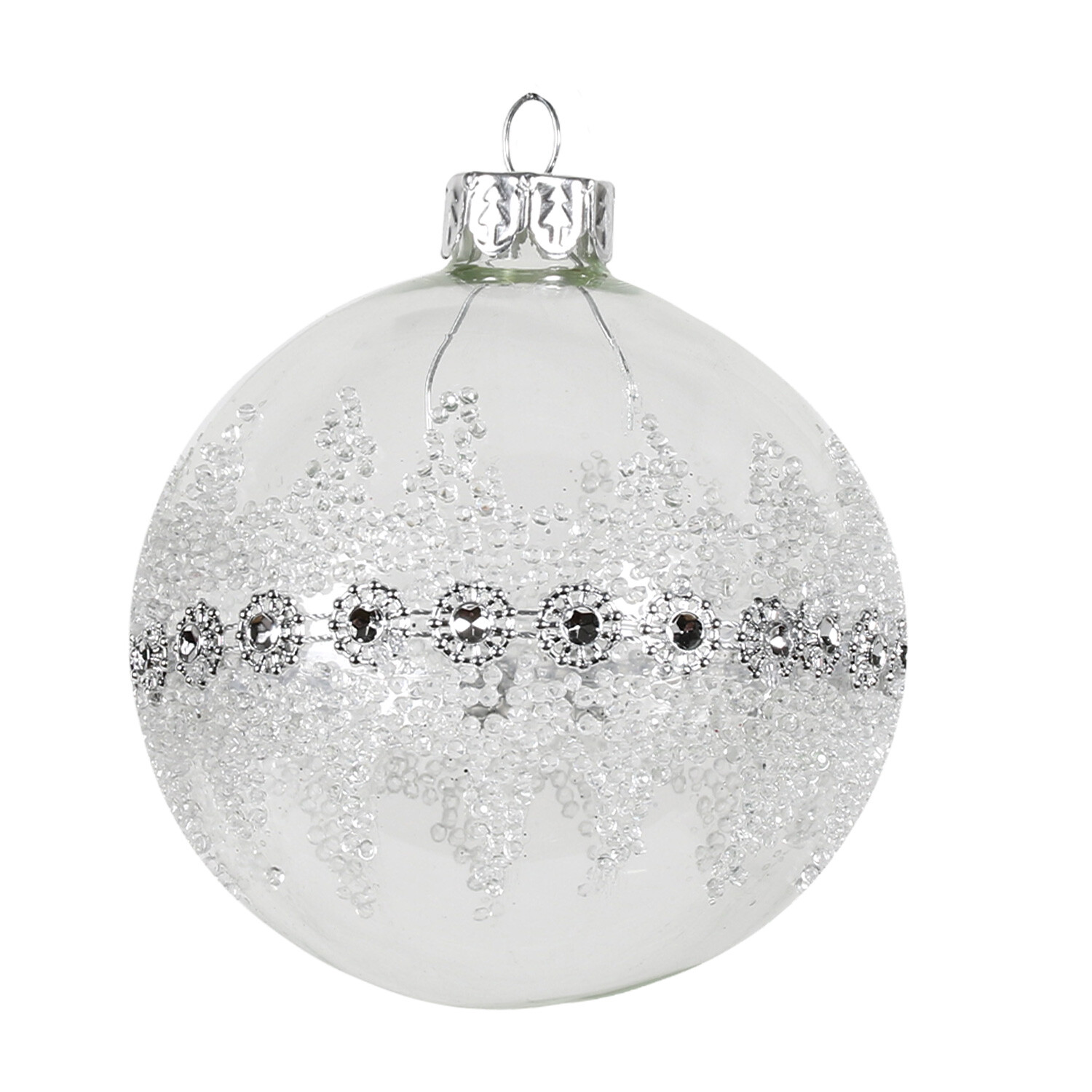 Single Frosted Fairytale Clear Embellished Bauble in Assorted styles Image