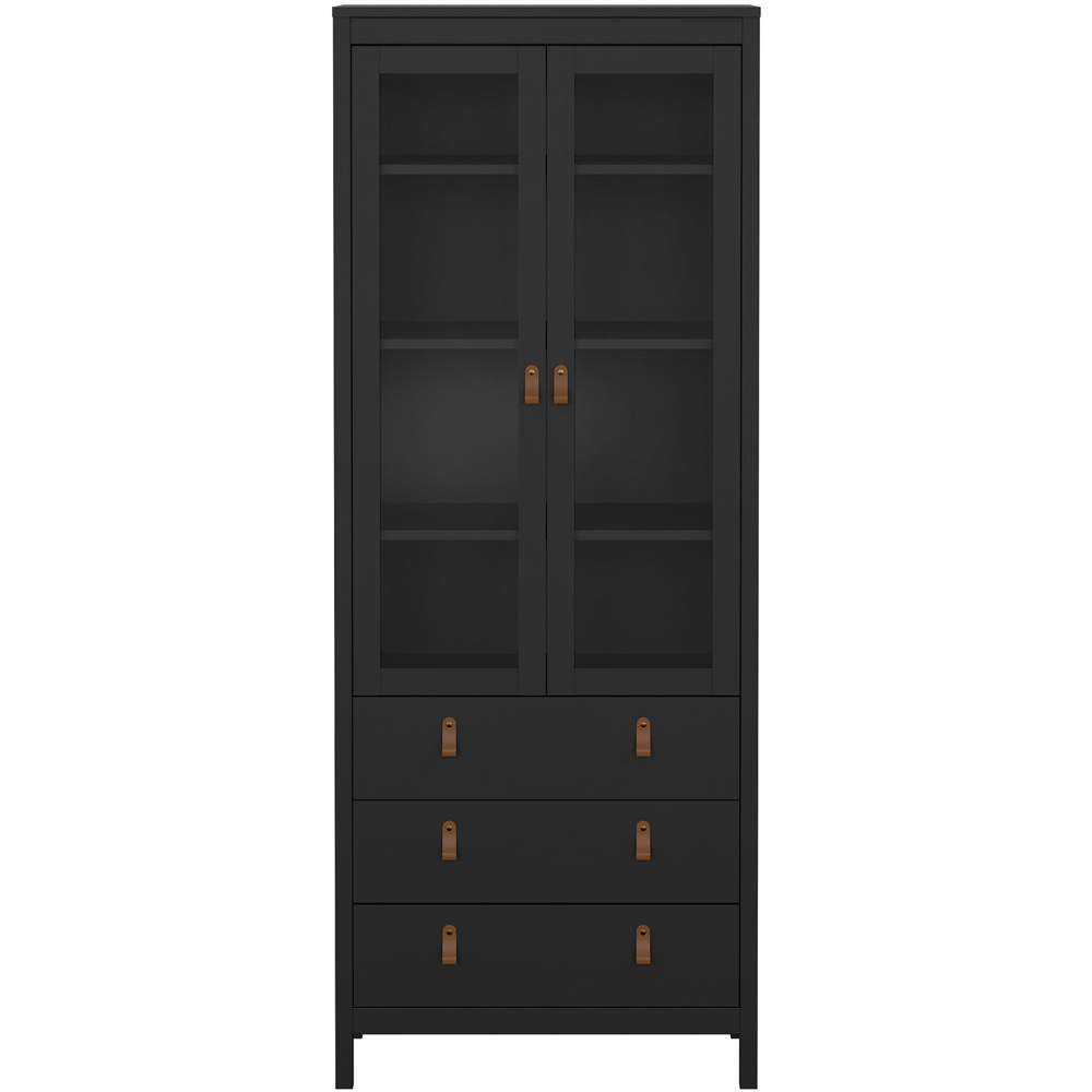 Florence Barcelona 2 Door 3 Drawer Matt Black Display Cabinet Image 3
