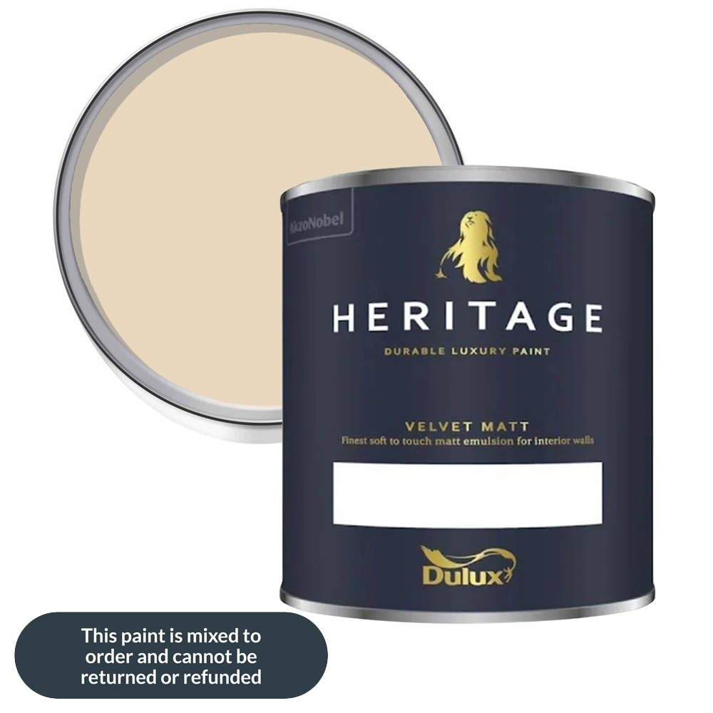 Dulux Heritage Walls and Ceilings Bathstone Beige Velvet Matt Emulsion Paint 1L Image 1