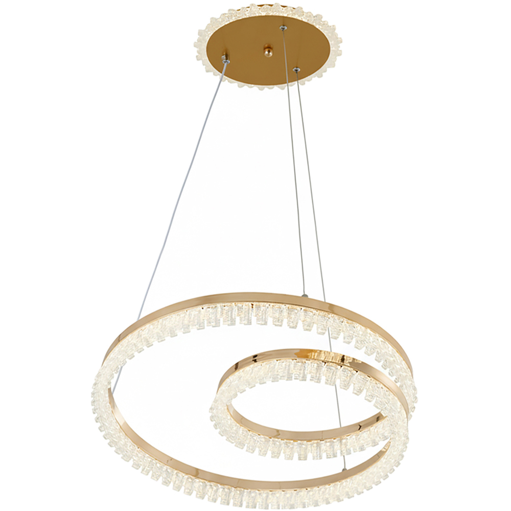 Living and Home Gold Acrylic Geometric Pendant Light with 3 Colour Temperature Settings Image 4