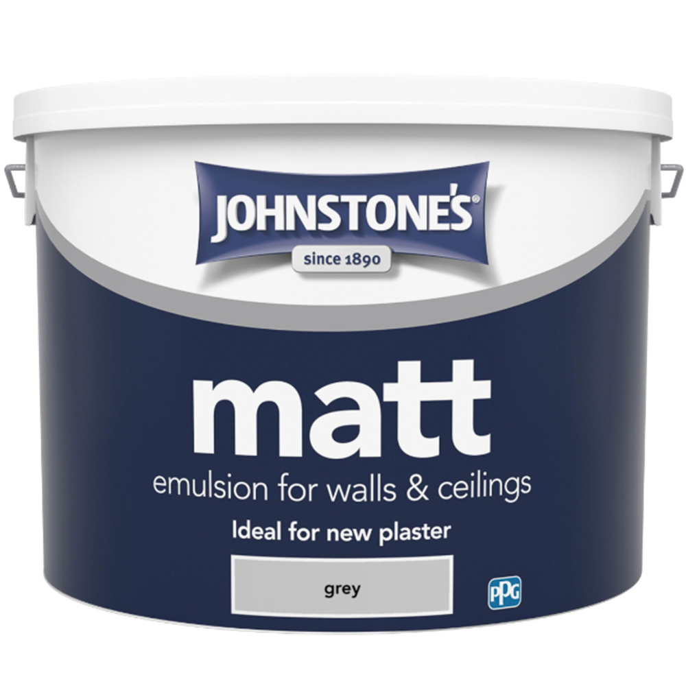 Johnstone's Walls & Ceilings Grey Emulsion Paint 10L Image 2
