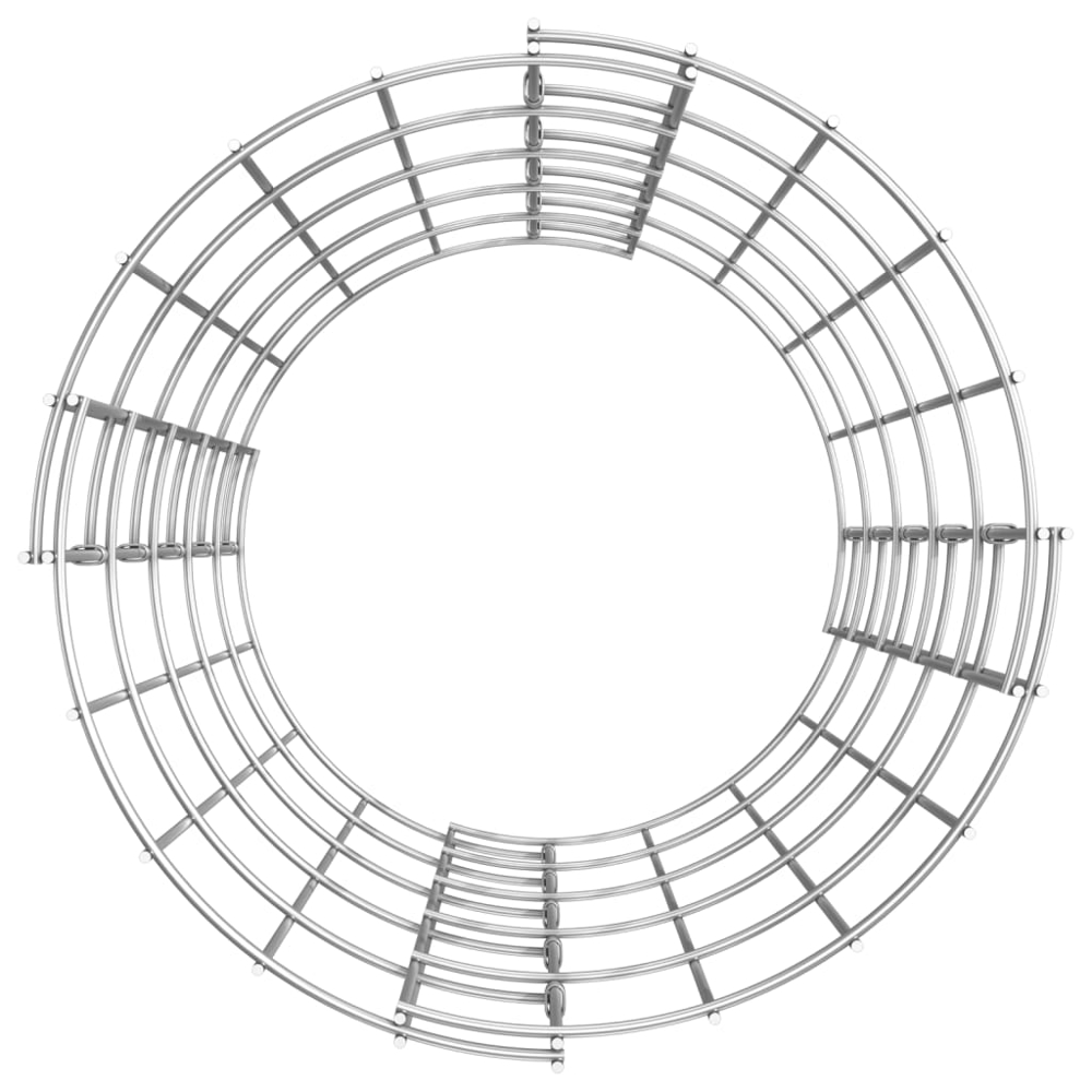 vidaXL Silver Galvanised Steel Circular Gabion Raised Bed 30 x 50cm 3 Pack Image 2